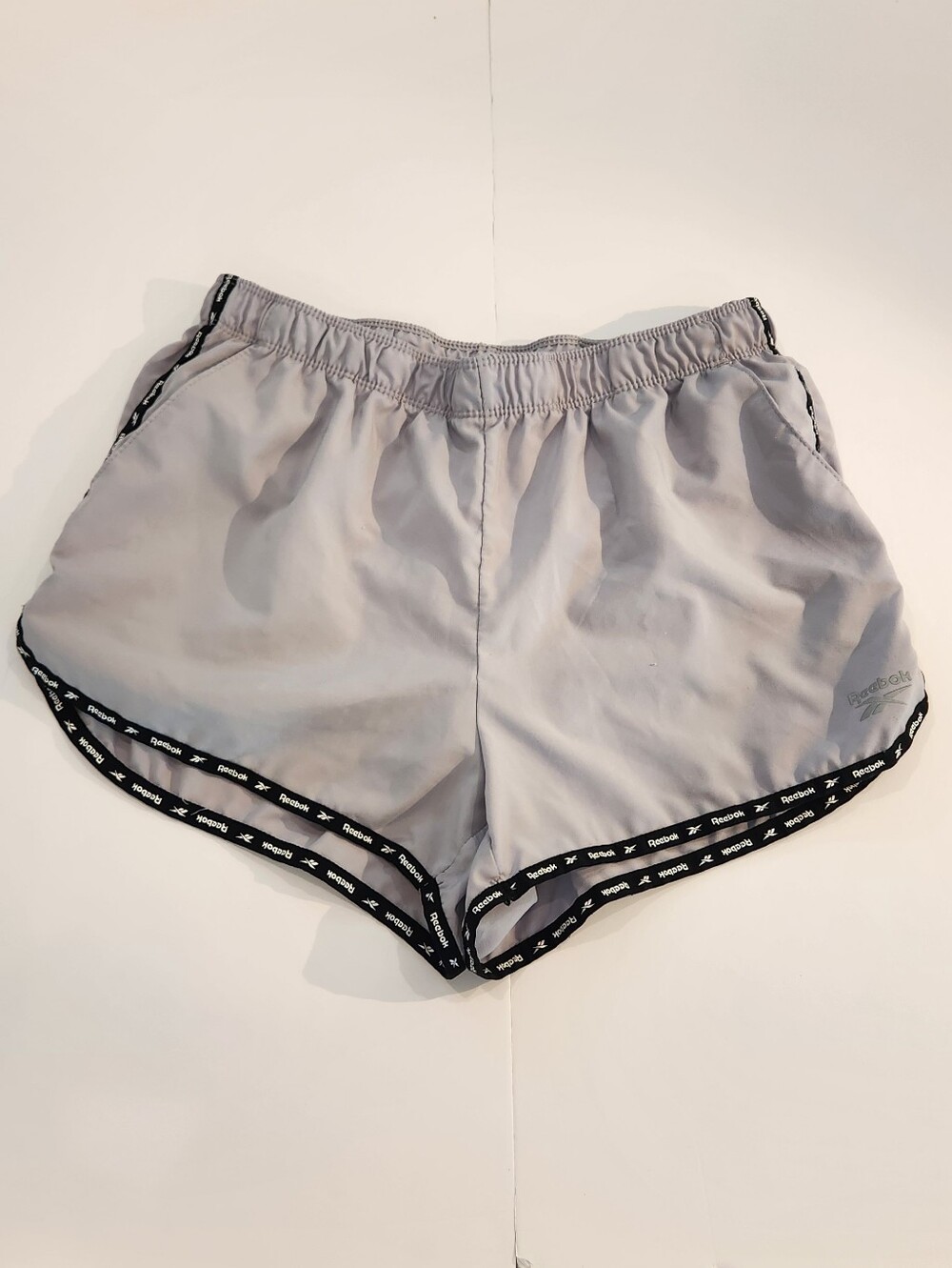Reebok Light Gray Running Shorts with Black Trim